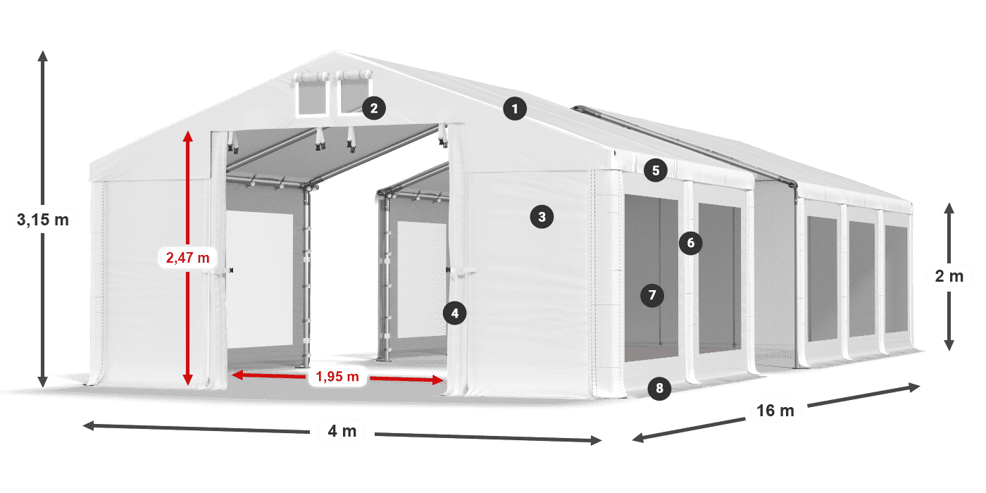 Krov: FR 620 PVC Zidovi: MS 580 PVC Legenda od 2 m