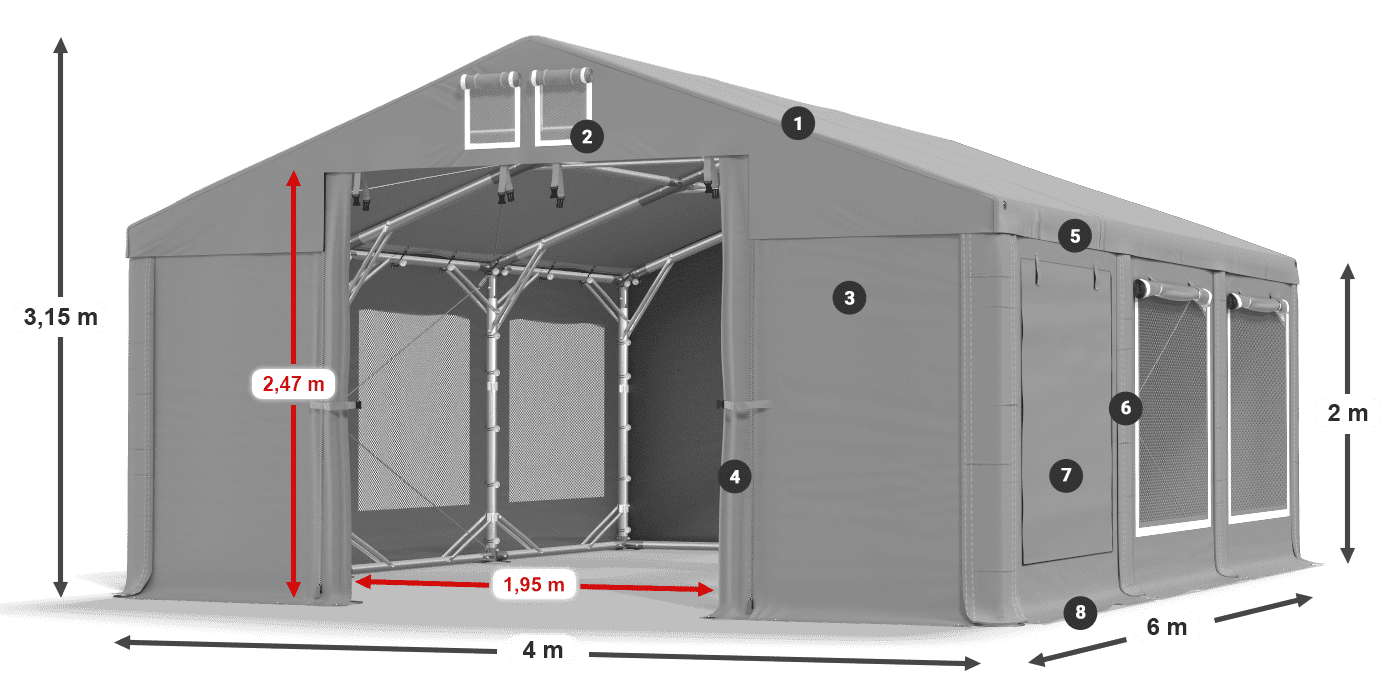 Krov: FR 620 PVC Zidovi: SD 500 PVC Legenda od 2 m