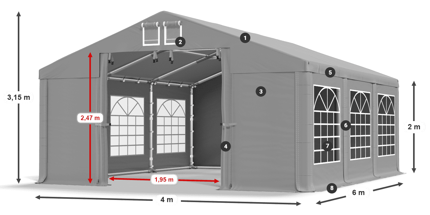 Krov: FR 620 PVC Zidovi: SD 500 PVC Legenda od 2 m