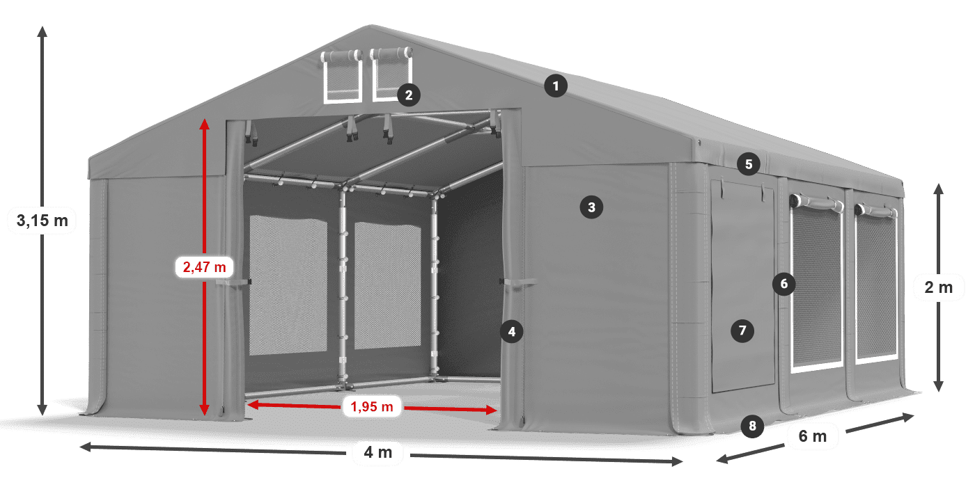 Krov: FR 620 PVC Zidovi: SD 500 PVC Legenda od 2 m