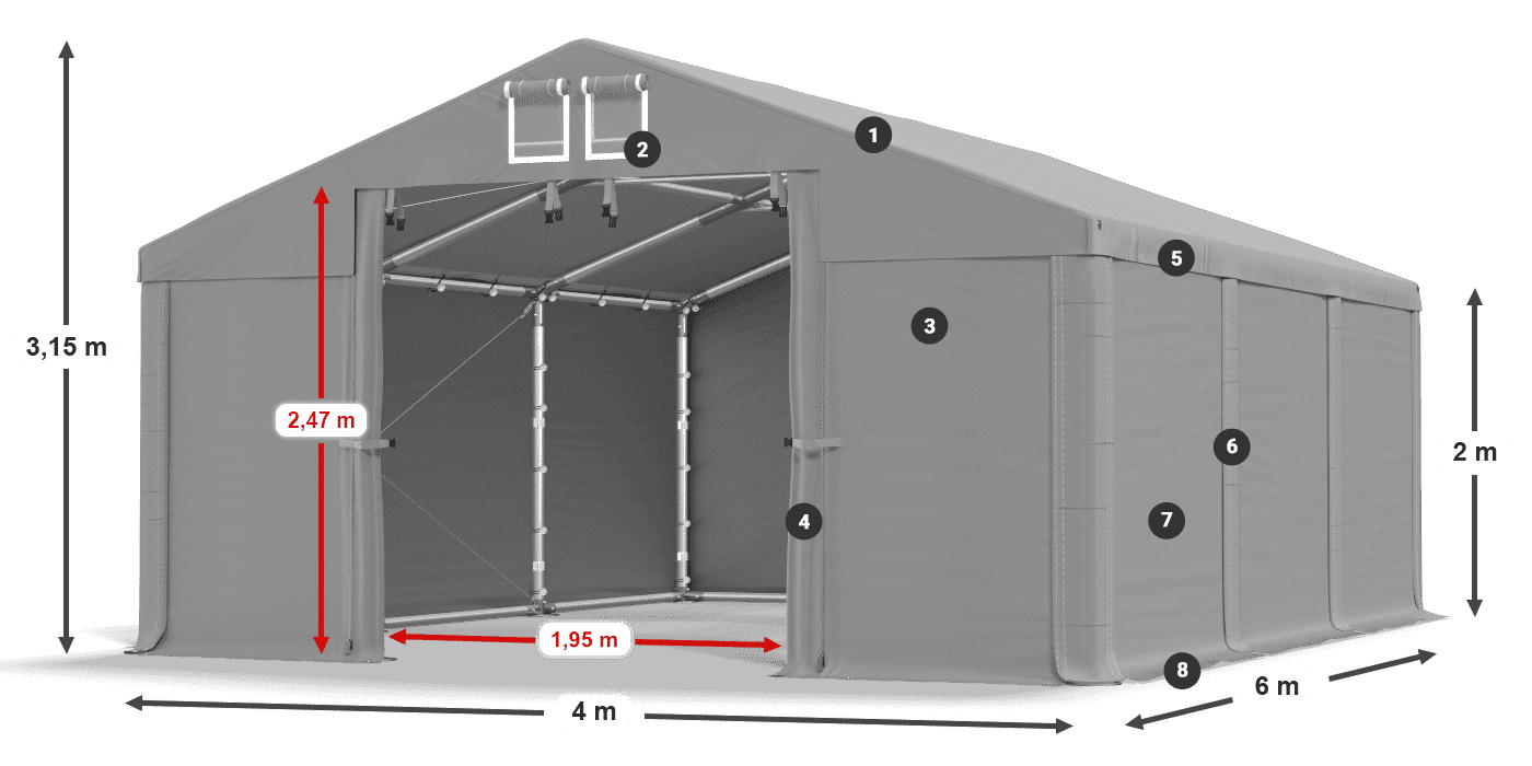 Krov: FR 620 PVC Zidovi: SD 500 PVC Legenda od 2 m