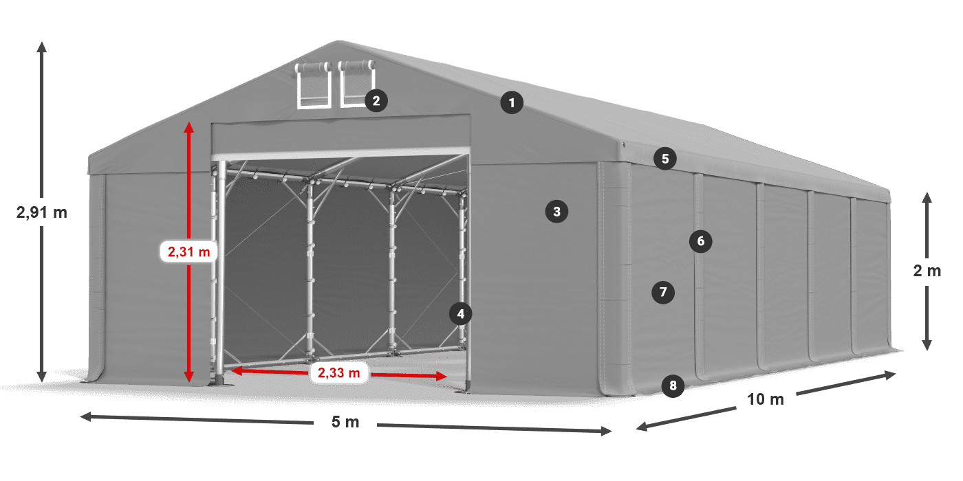 Krov: SD 560 PVC Zidovi: MS 580 PVC legenda 2m