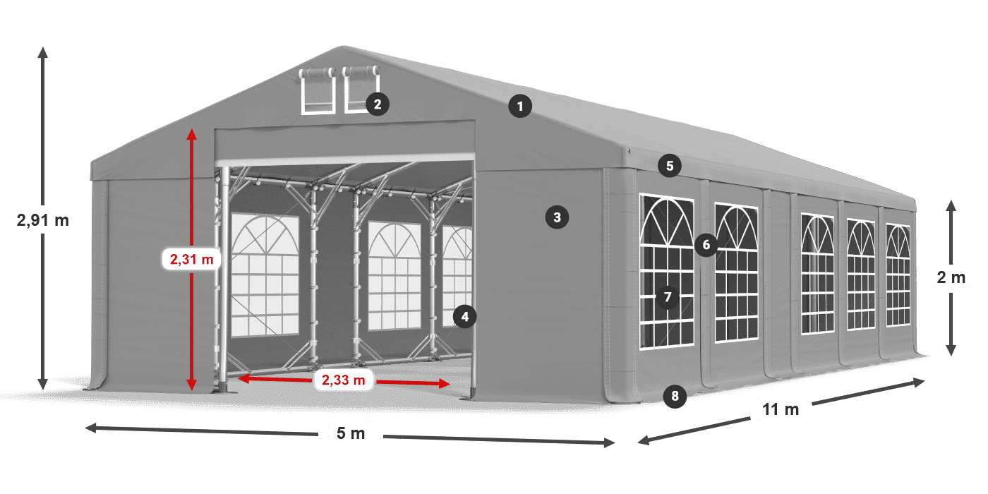 Krov: FR 620 PVC Zidovi: SD 500 PVC Legenda od 2 m