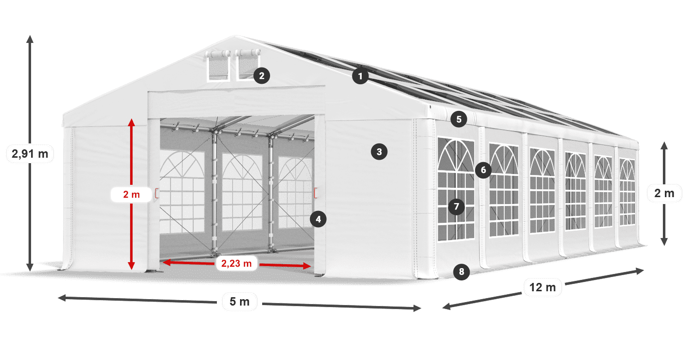 Krov: MS T 580 PVC Zidovi: FR 620 PVC Legenda od 2 m
