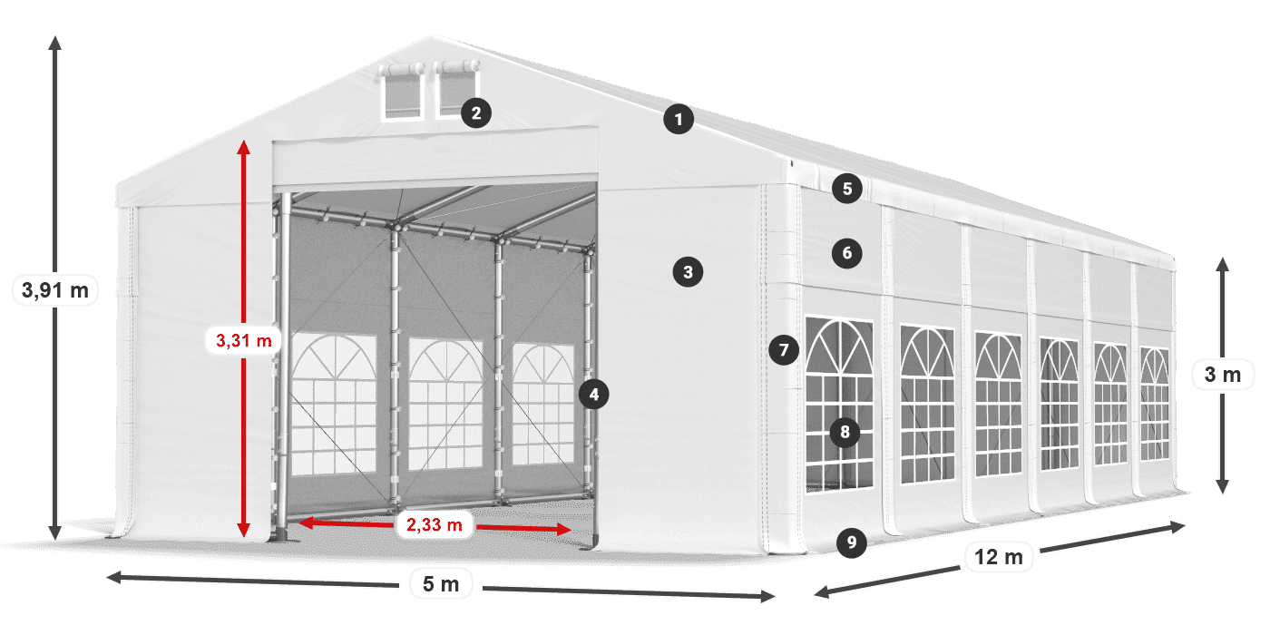 Krov: SD 560 PVC Zidovi: FR 620 PVC Legenda 3m