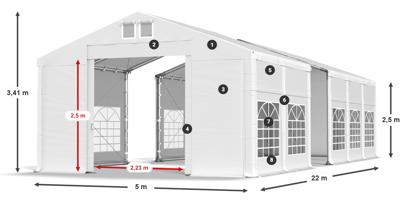 Krov: SD 560 PVC Zidovi: FR 620 PVC legenda 2,5 m