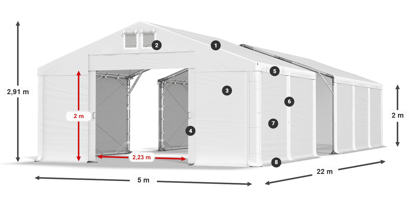 Krov: FR 620 PVC Zidovi: SD 580 PVC Legenda od 2 m