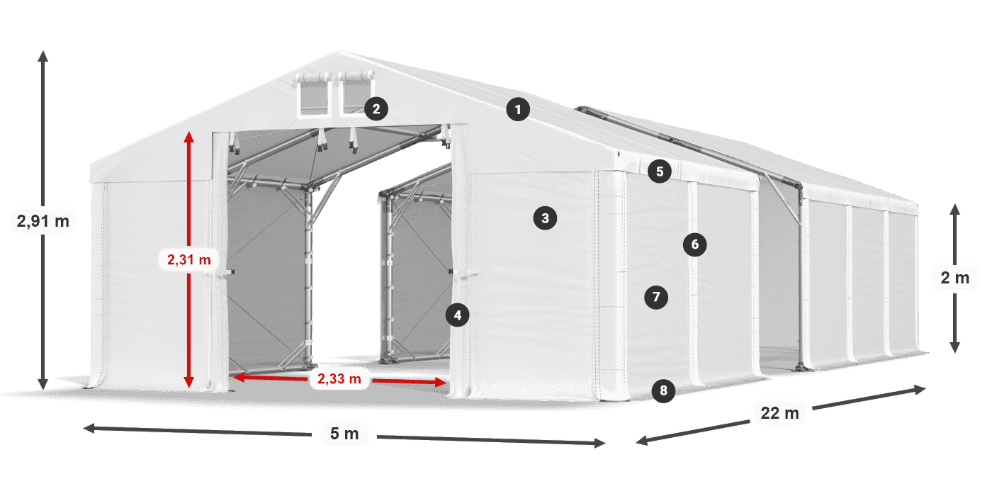 Krov: FR 620 PVC Zidovi: SD 580 PVC Legenda od 2 m