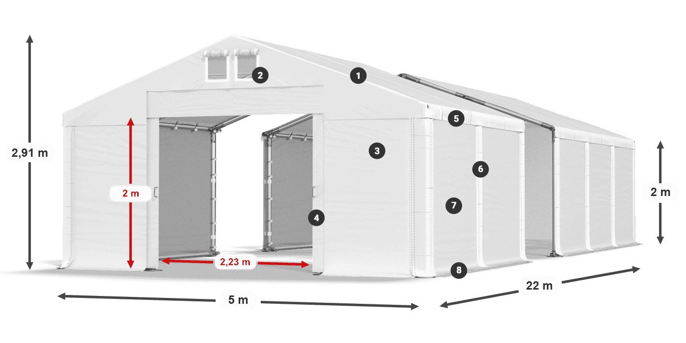Krov: FR 620 PVC Zidovi: SD 580 PVC Legenda od 2 m