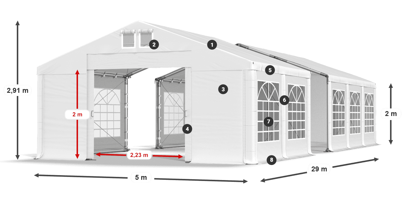 Krov: FR 620 PVC Zidovi: SD 500 PVC Legenda od 2 m
