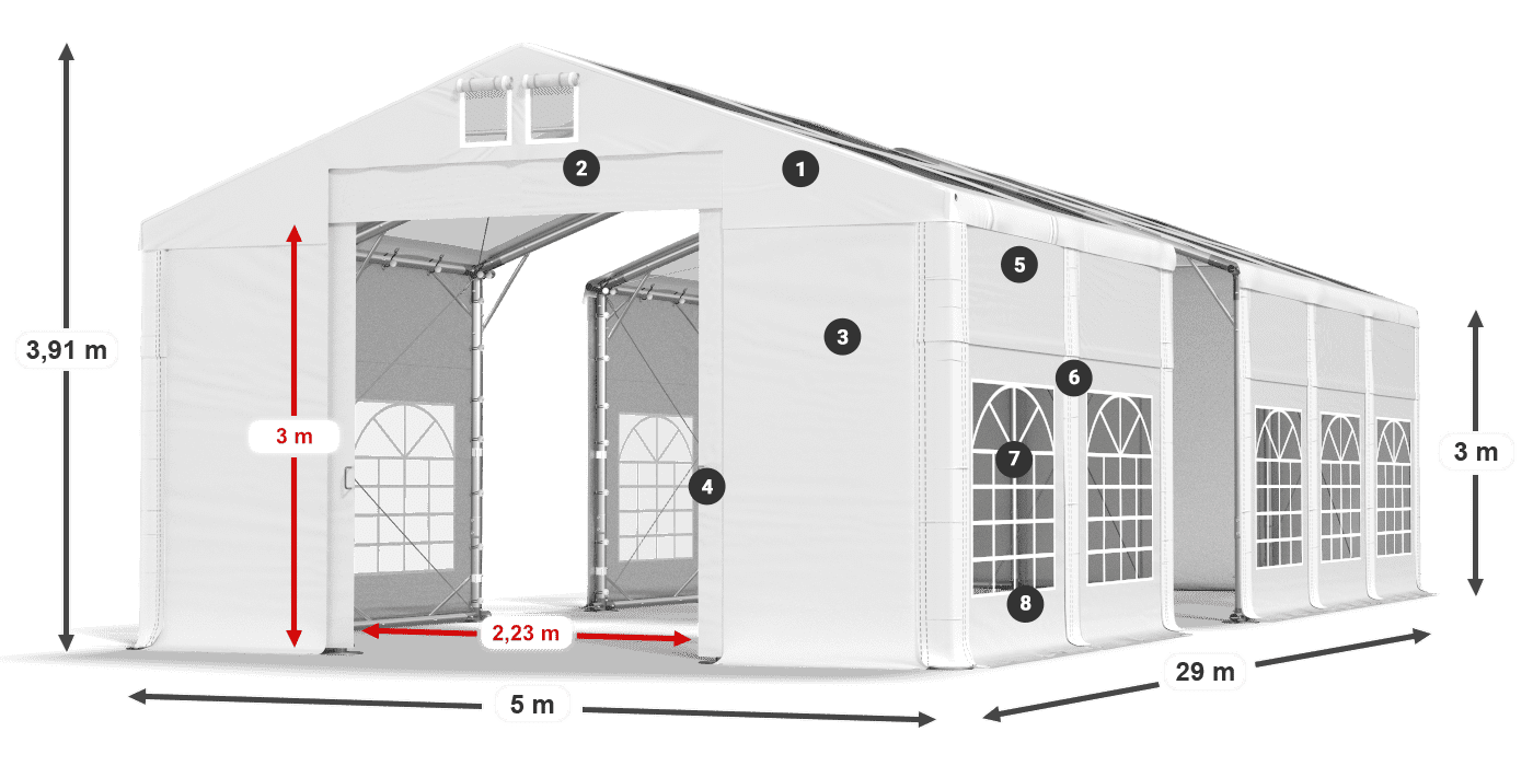 Krov: MS T 580 PVC Zidovi: FR 620 PVC Legenda od 3 m