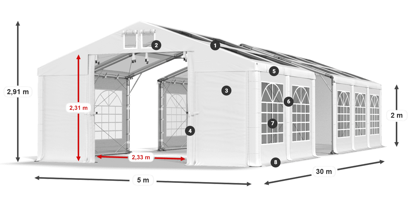Krov: MS 580 PVC Zidovi: SD 500 PVC Legenda od 2 m