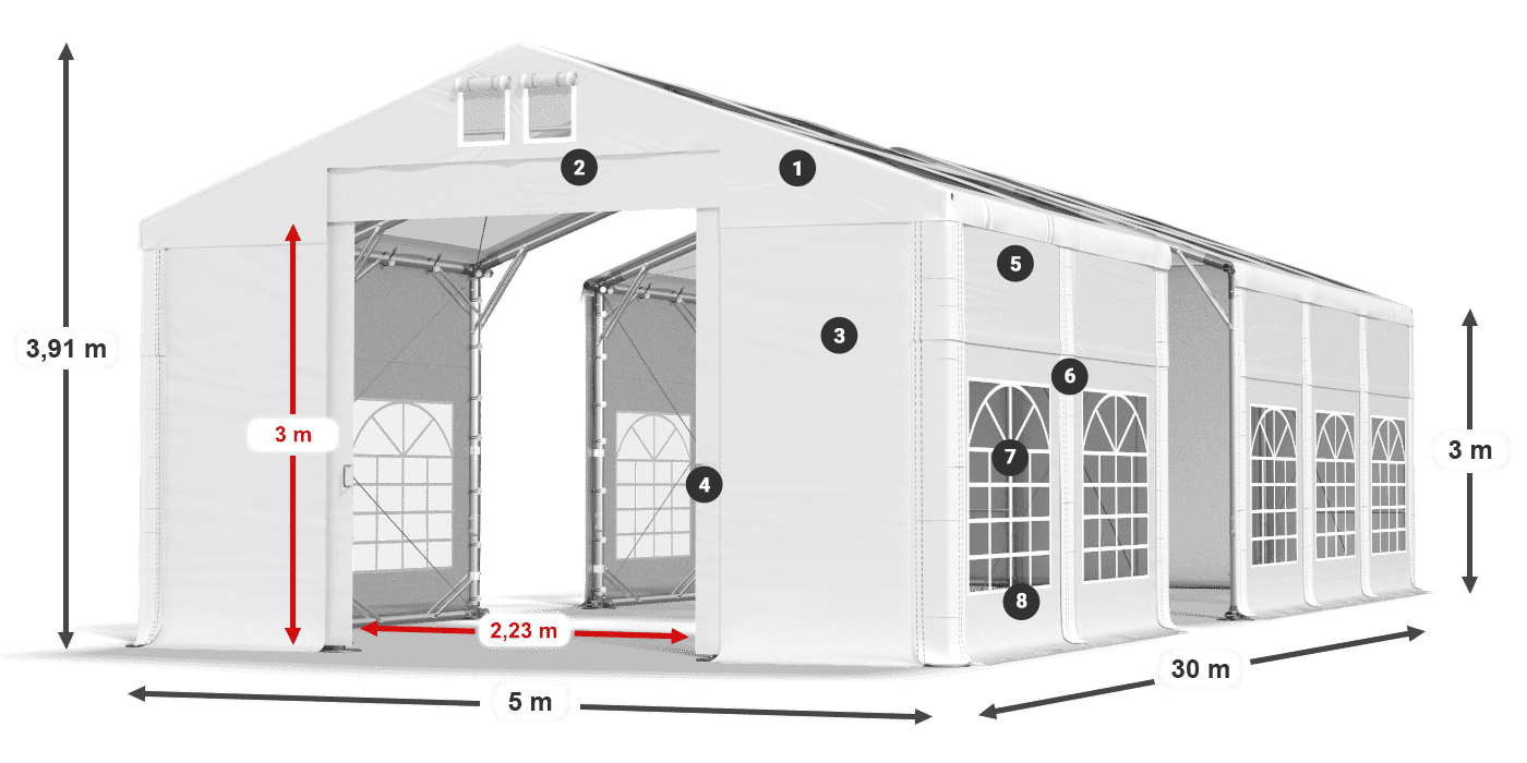 Krov: MS T 580 PVC Zidovi: FR 620 PVC Legenda od 3 m