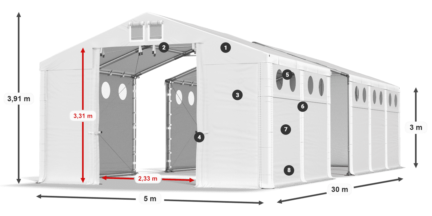 Krov: SD 560 PVC Zidovi: FR O 620 PVC Legenda 3m