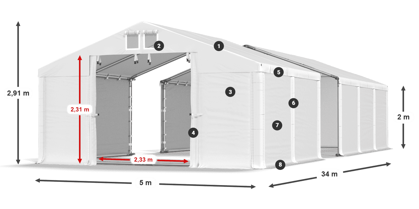 Krov: SD 560 PVC Zidovi: MS 580 PVC legenda 2m