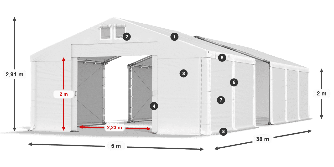 Krov: FR 620 PVC Zidovi: SD 580 PVC Legenda od 2 m