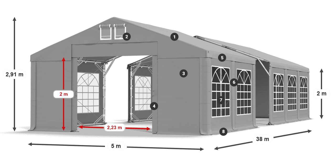 Krov: FR 620 PVC Zidovi: SD 500 PVC Legenda od 2 m