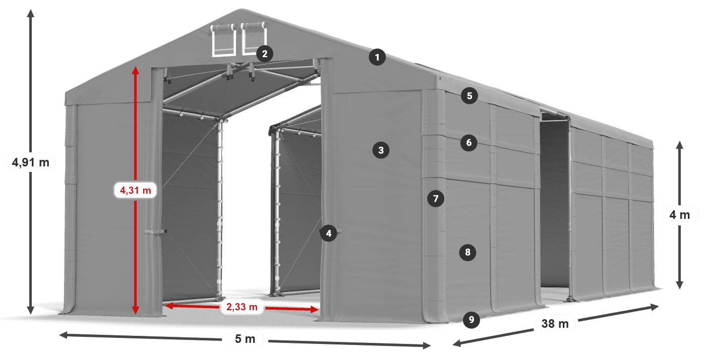 Krov: SD 560 PVC Zidovi: MS 580 PVC legenda 4m