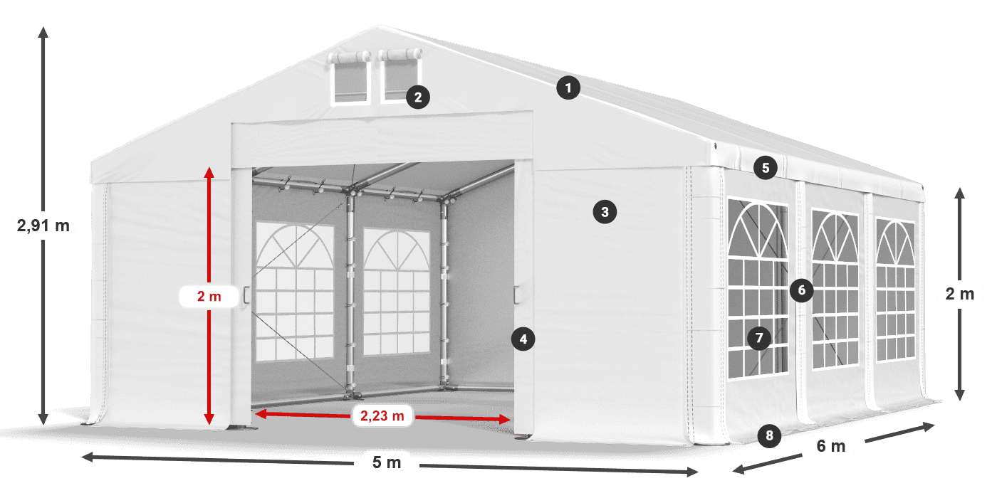 Krov: SD 560 PVC Zidovi: FR 620 PVC Legenda 2m