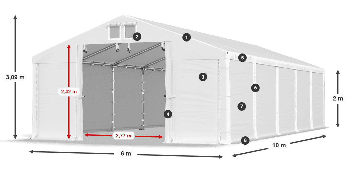Krov: FR 620 PVC Zidovi: SD 580 PVC Legenda od 2 m