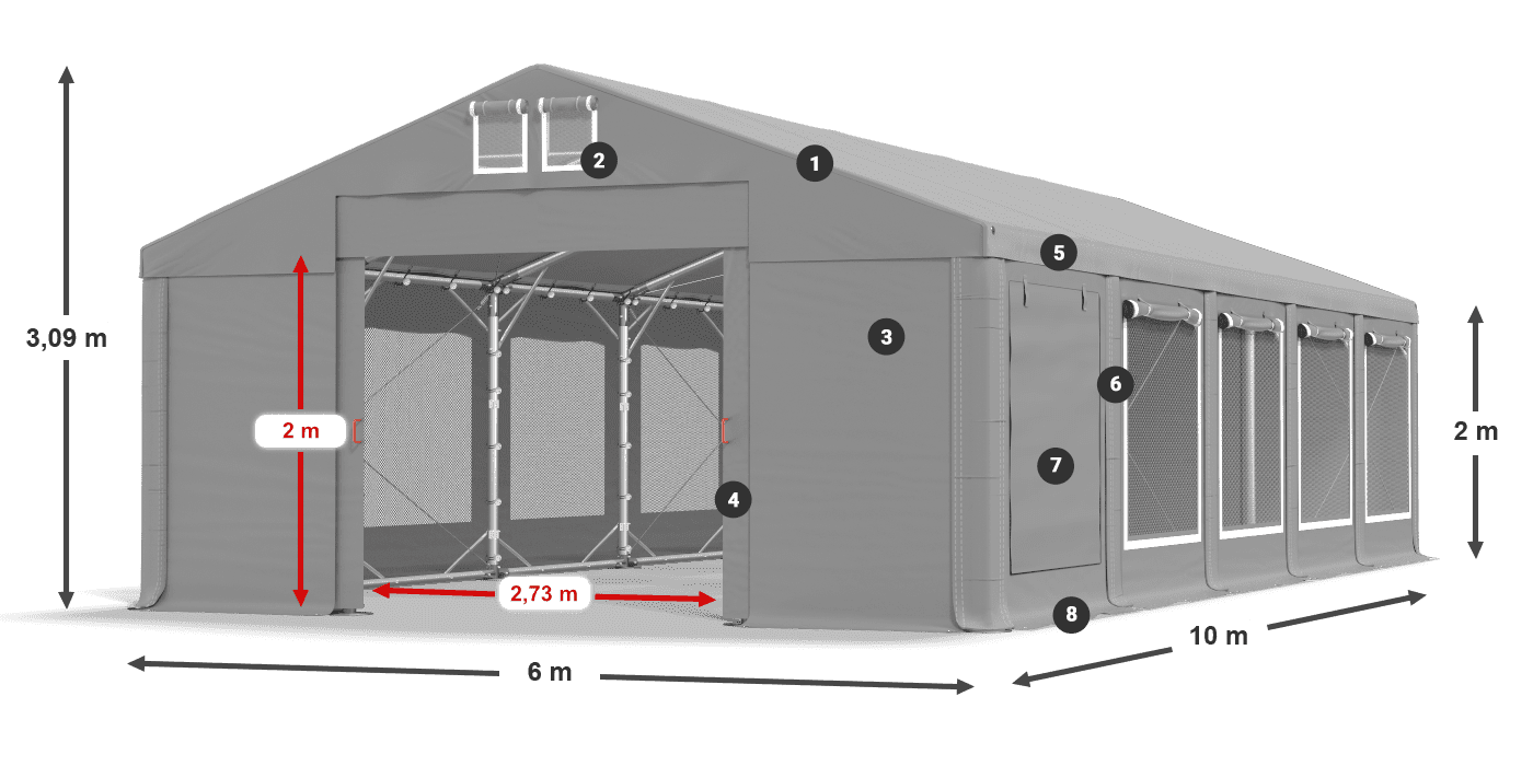Krov: FR 620 PVC Zidovi: SD 500 PVC Legenda od 2 m