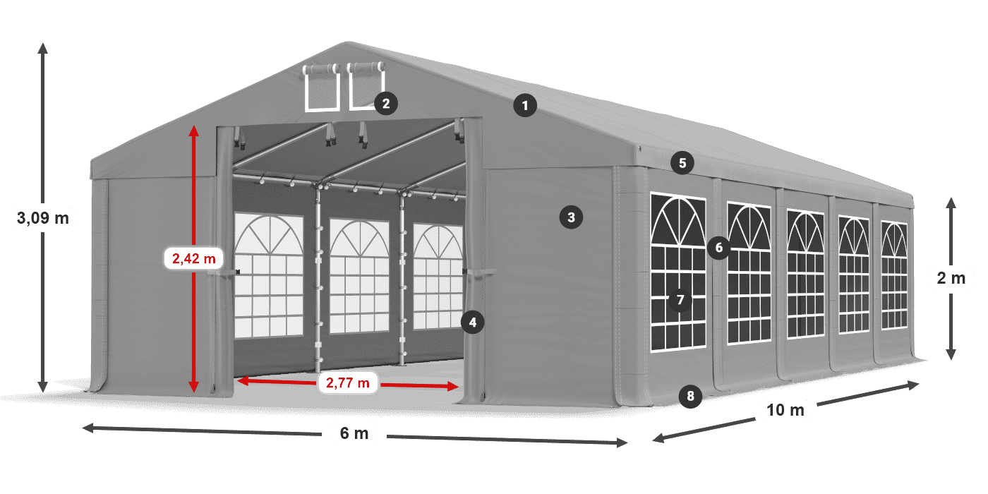 Krov: FR 620 PVC Zidovi: SD 500 PVC Legenda od 2 m
