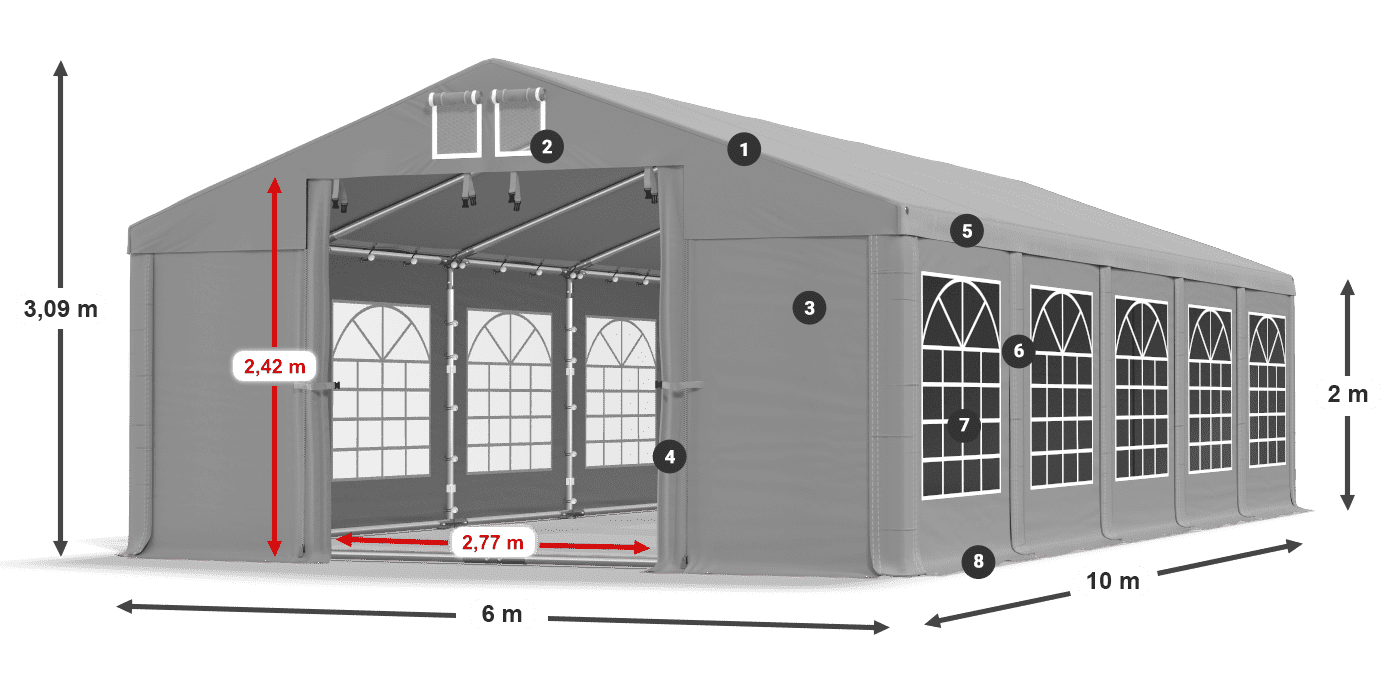 Krov: FR 620 PVC Zidovi: SD 500 PVC Legenda od 2 m