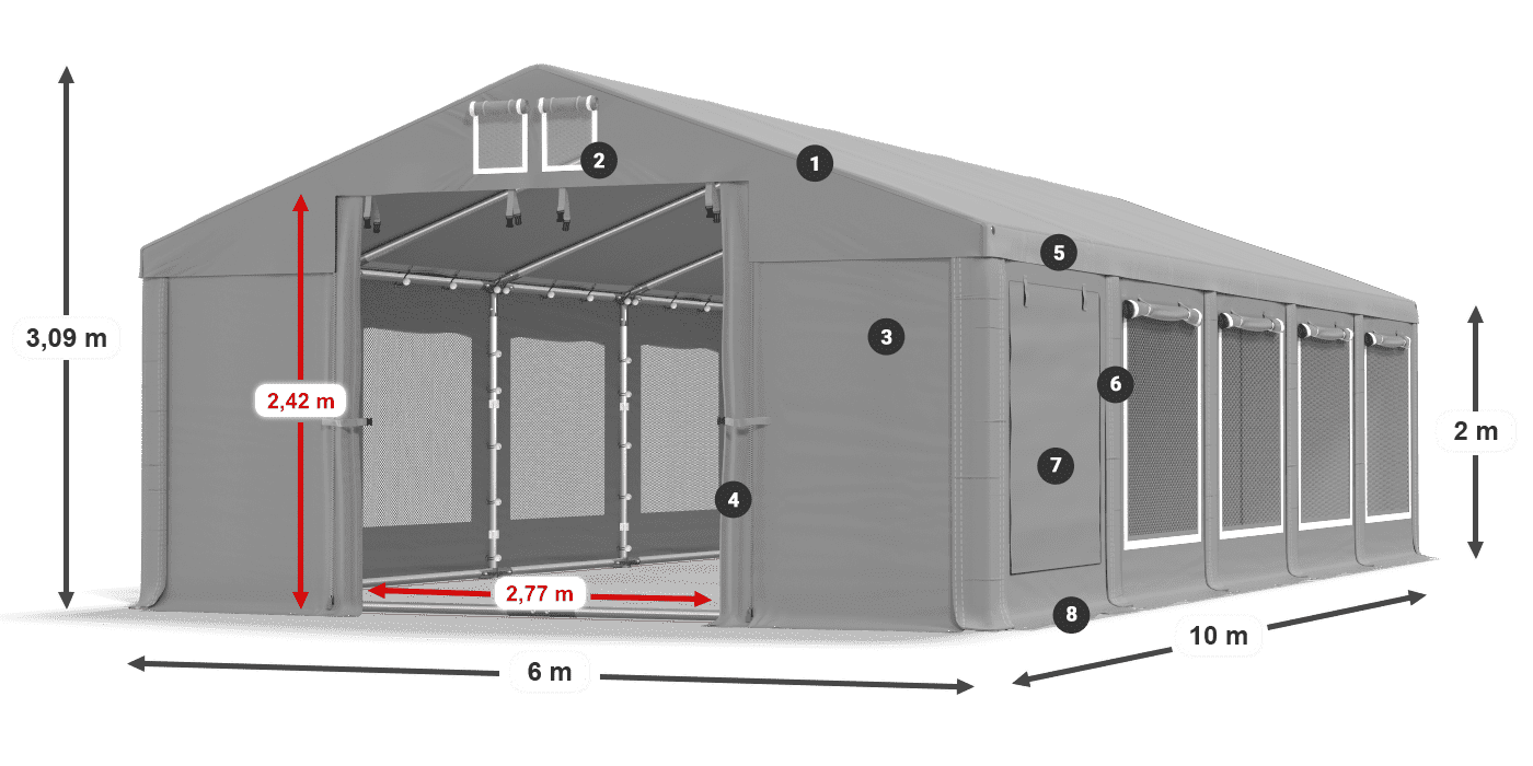 Krov: FR 620 PVC Zidovi: SD 500 PVC Legenda od 2 m