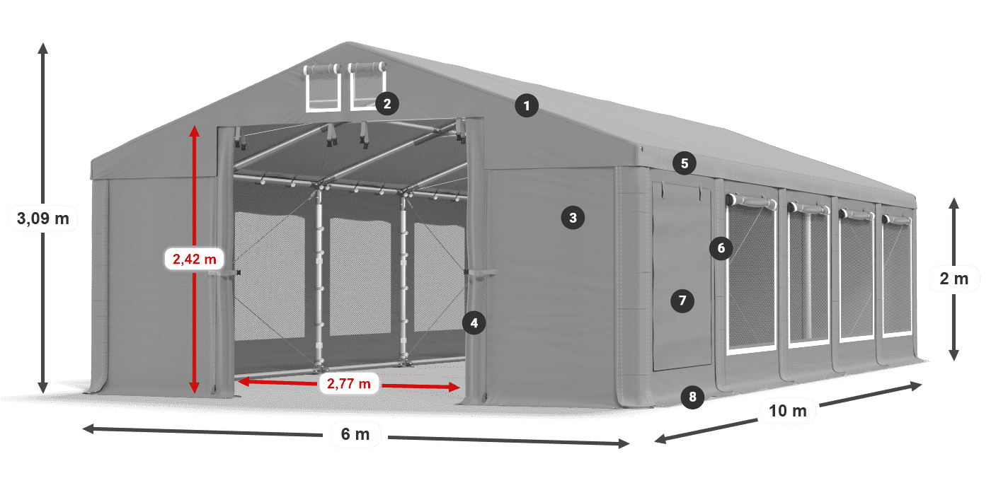 Krov: FR 620 PVC Zidovi: SD 500 PVC Legenda od 2 m
