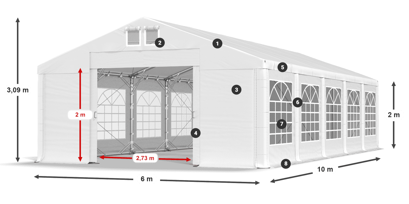 Krov: MS 580 PVC Zidovi: FR 620 PVC Legenda od 2 m