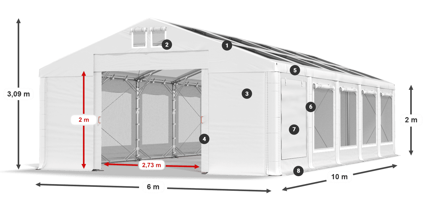 Krov: MS T 580 PVC Zidovi: SDM 500 PVC 2m legenda