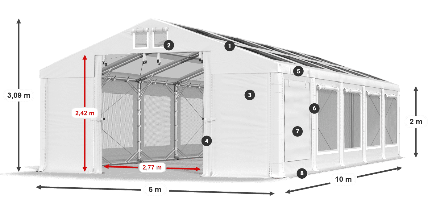 Krov: MS T 580 PVC Zidovi: SDM 500 PVC 2m legenda