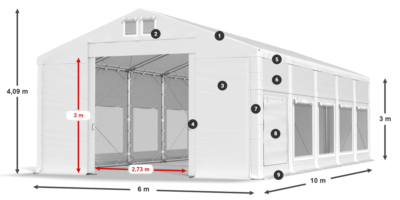 Krov: FR 620 PVC Zidovi: SD 500 PVC Legenda od 3 m