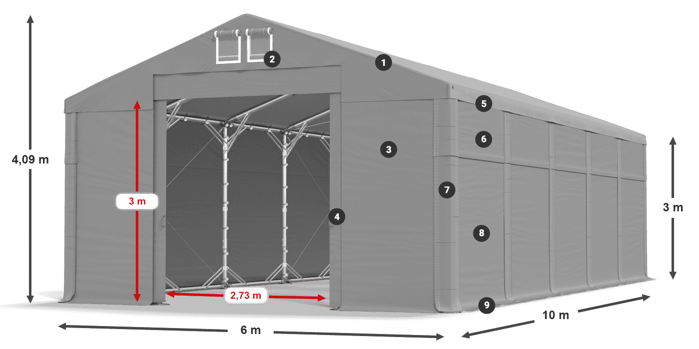 Krov: FR 620 PVC Zidovi: SD 500 PVC Legenda od 3 m