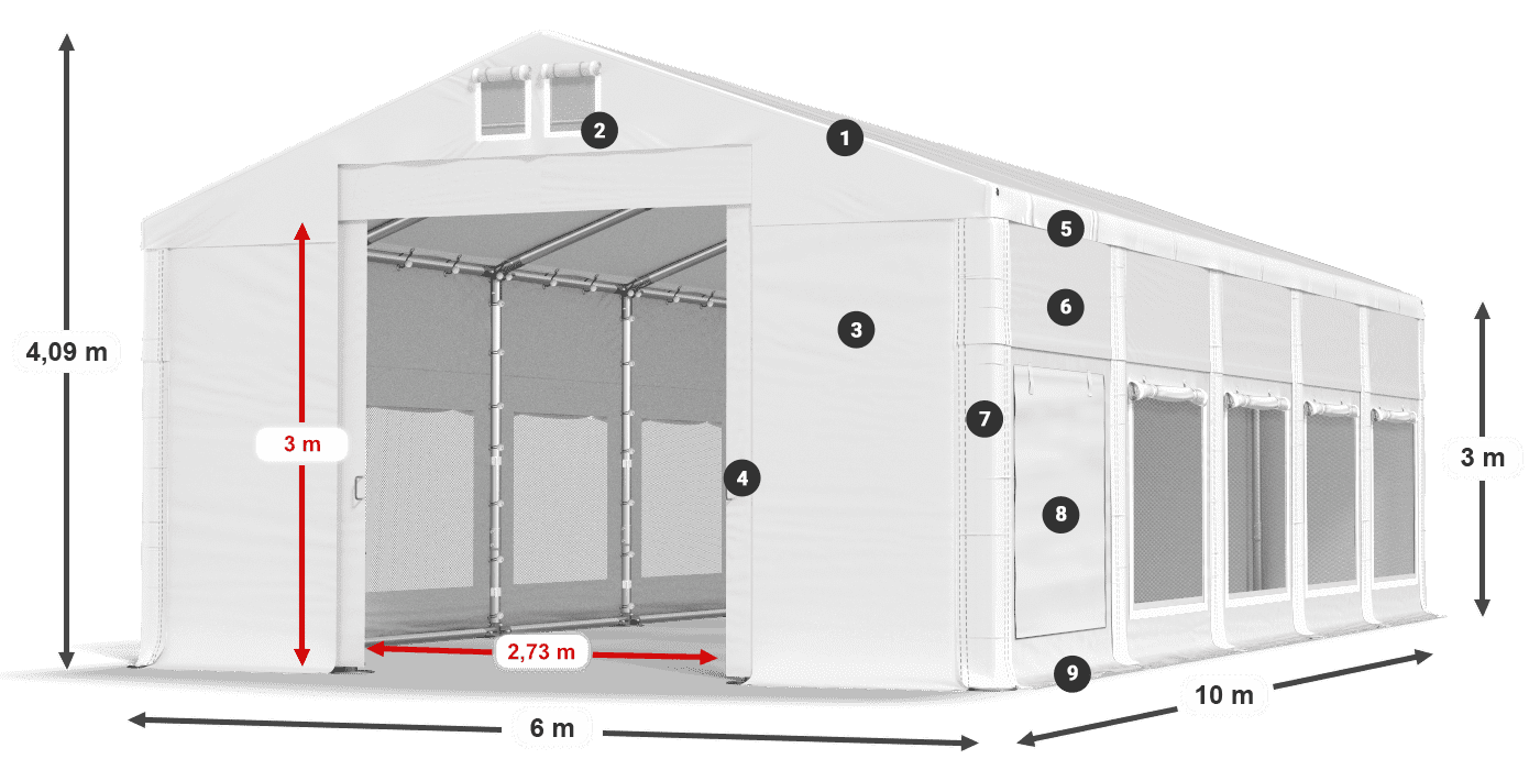 Krov: FR 620 PVC Zidovi: SD 500 PVC Legenda od 3 m