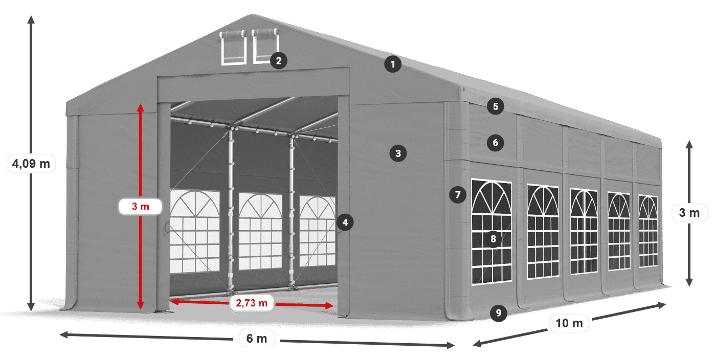 Krov: FR 620 PVC Zidovi: SD 500 PVC Legenda od 3 m