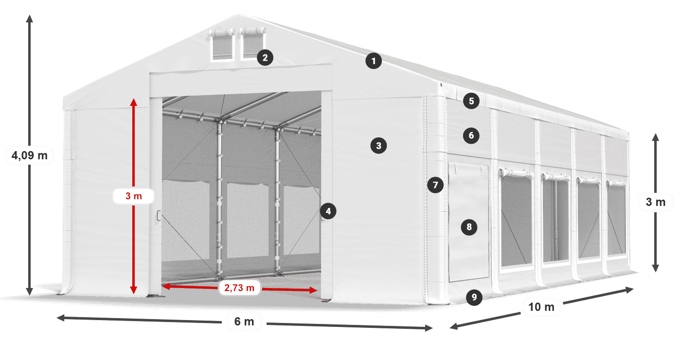 Krov: FR 620 PVC Zidovi: SD 500 PVC Legenda od 3 m