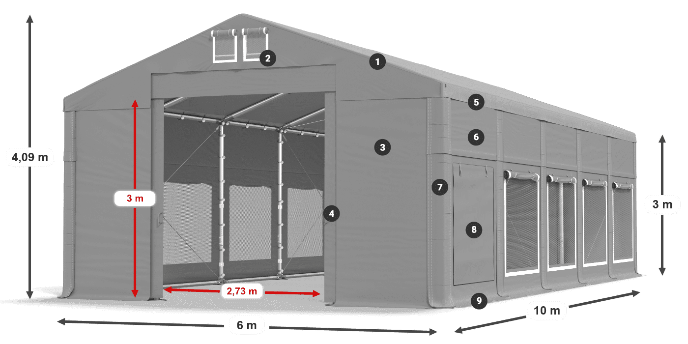 Krov: FR 620 PVC Zidovi: SD 500 PVC Legenda od 3 m