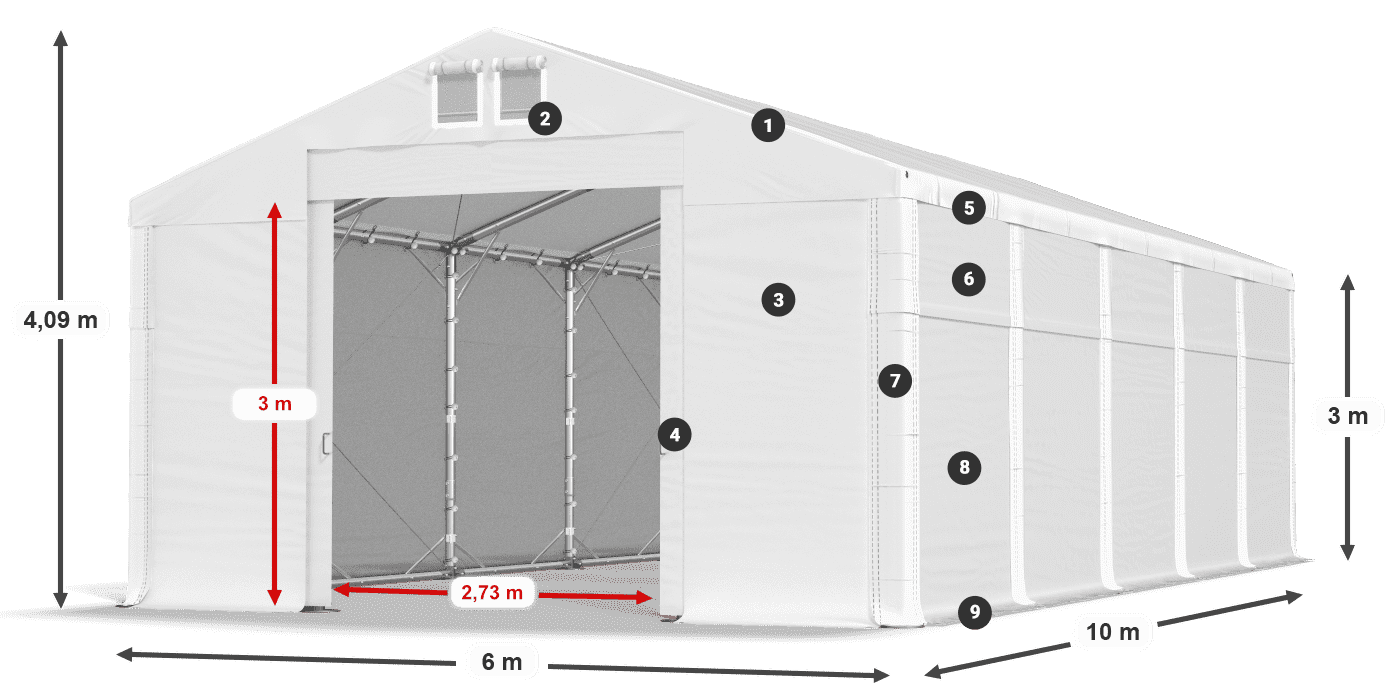Krov: MS 580 PVC Zidovi: FR 620 PVC Legenda od 3 m