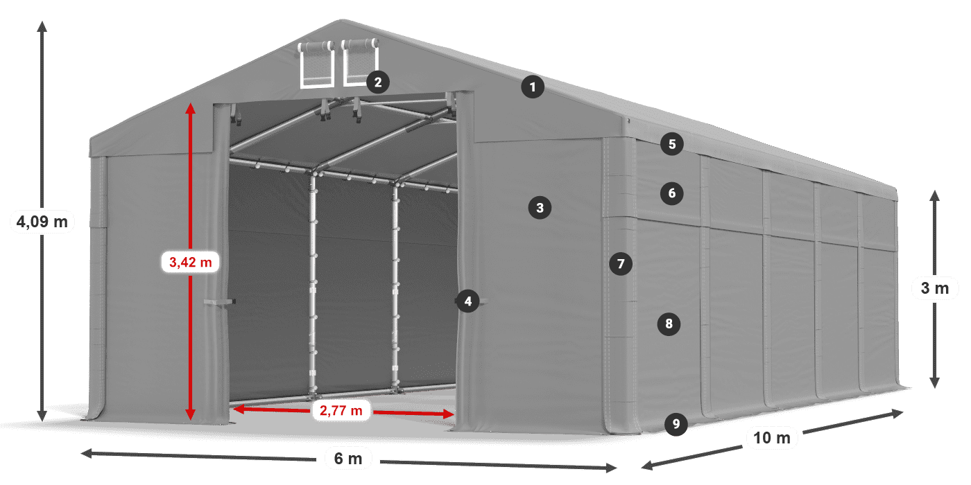 Krov: MS 580 PVC Zidovi: SD 500 PVC Legenda od 3 m