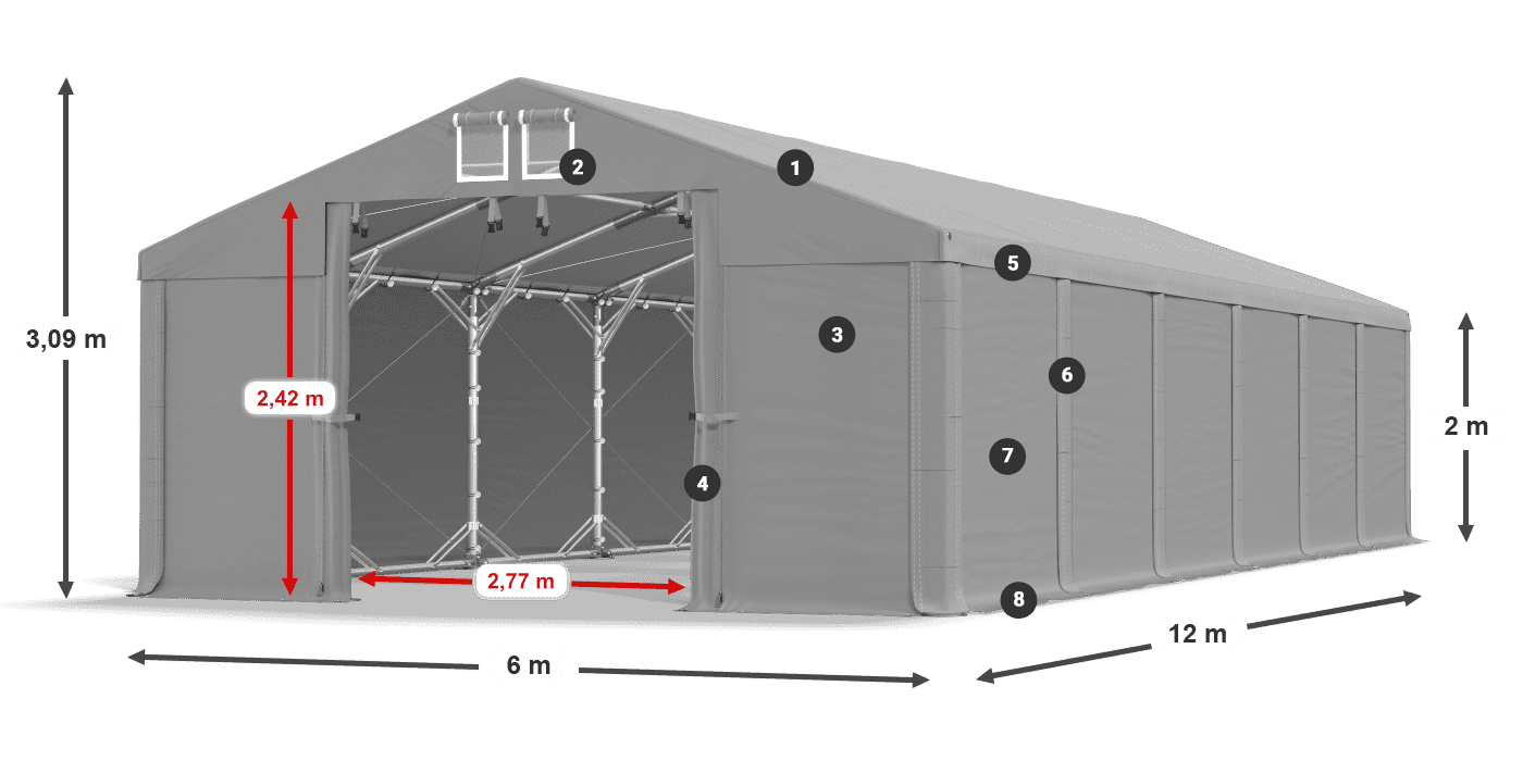 Krov: SD 560 PVC Zidovi: FR 620 PVC Legenda 2m