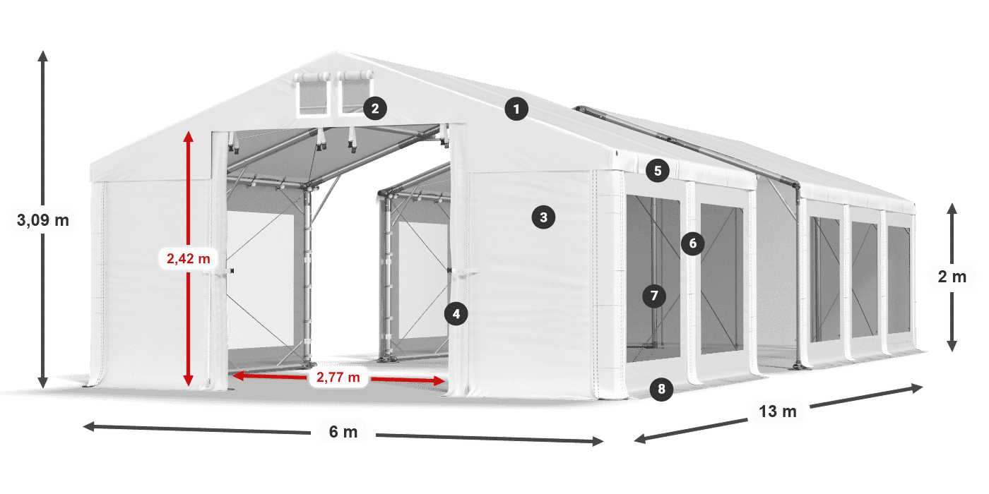 Krov: FR 620 PVC Zidovi: MS 580 PVC Legenda od 2 m