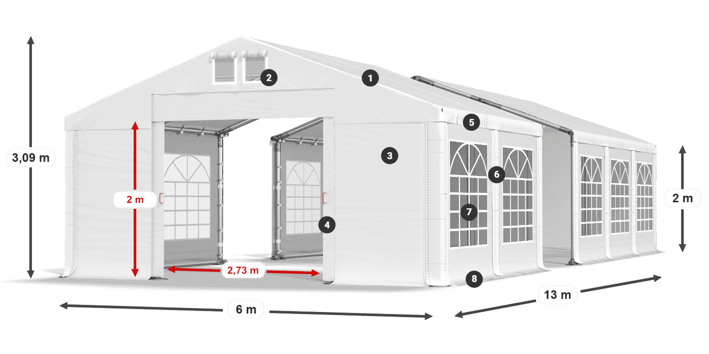 Krov: FR 620 PVC Zidovi: SD 500 PVC Legenda od 2 m