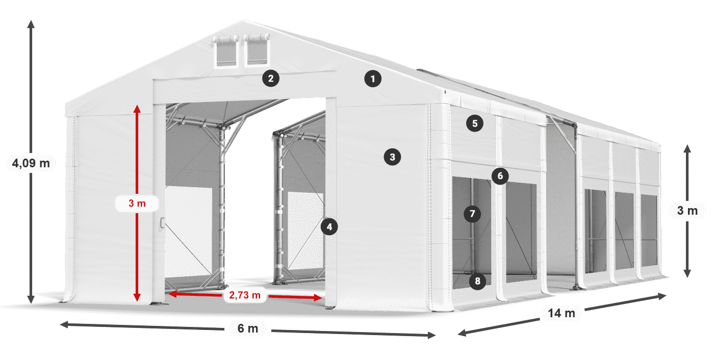 Krov: FR 620 PVC Zidovi: MS 580 PVC Legenda od 3 m