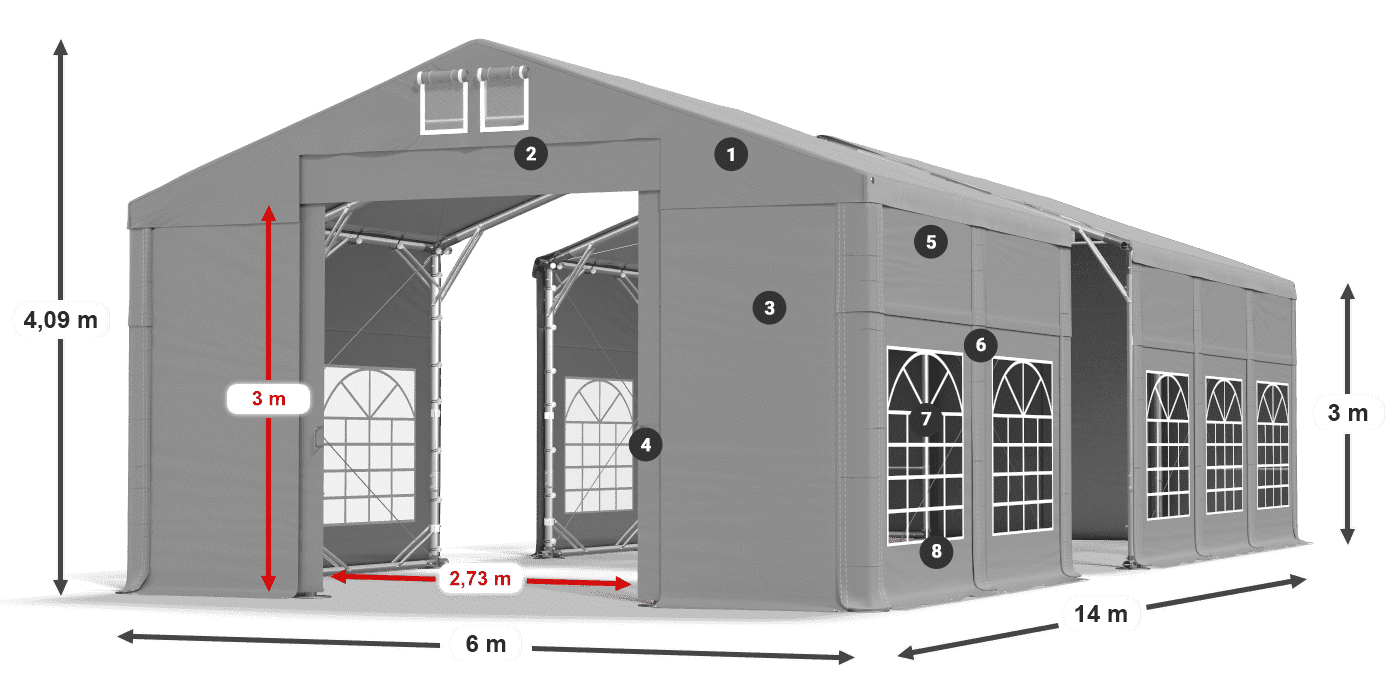 Krov: FR 620 PVC Zidovi: SD 500 PVC Legenda od 3 m