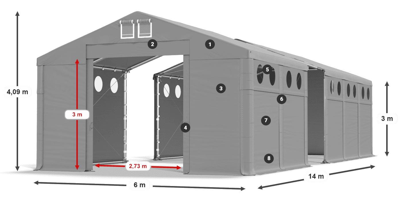 Krov: FR 620 PVC Zidovi: SD O 500 PVC Legenda od 3 m