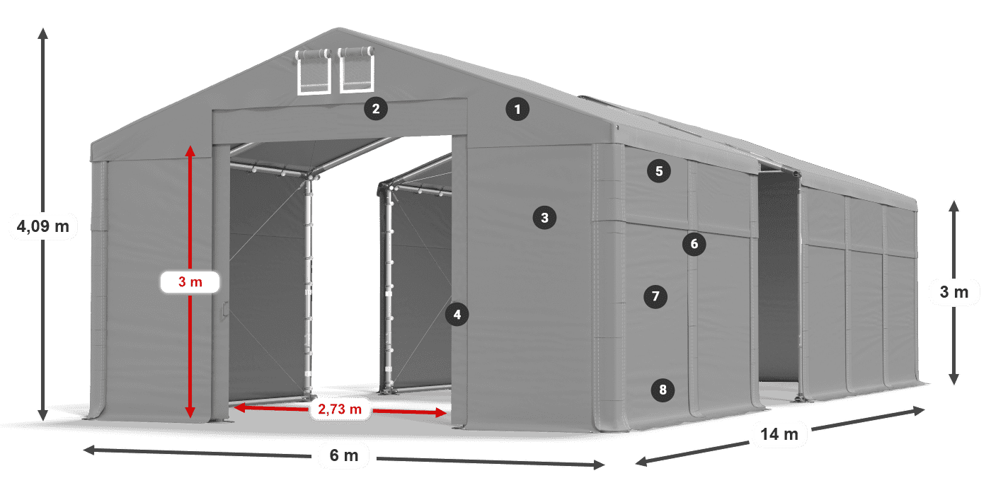 Krov: MS 580 PVC Zidovi: SD 500 PVC Legenda od 3 m