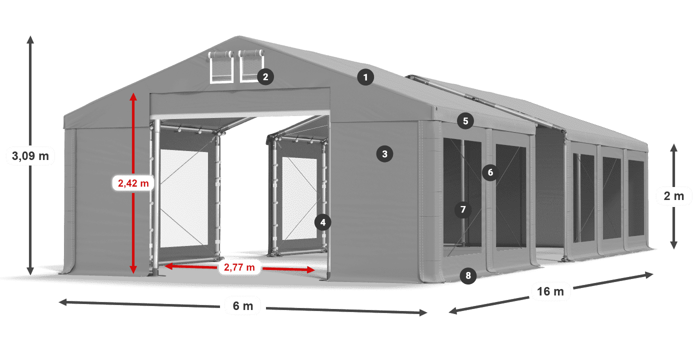 Krov: FR 620 PVC Zidovi: MS 580 PVC Legenda od 2 m