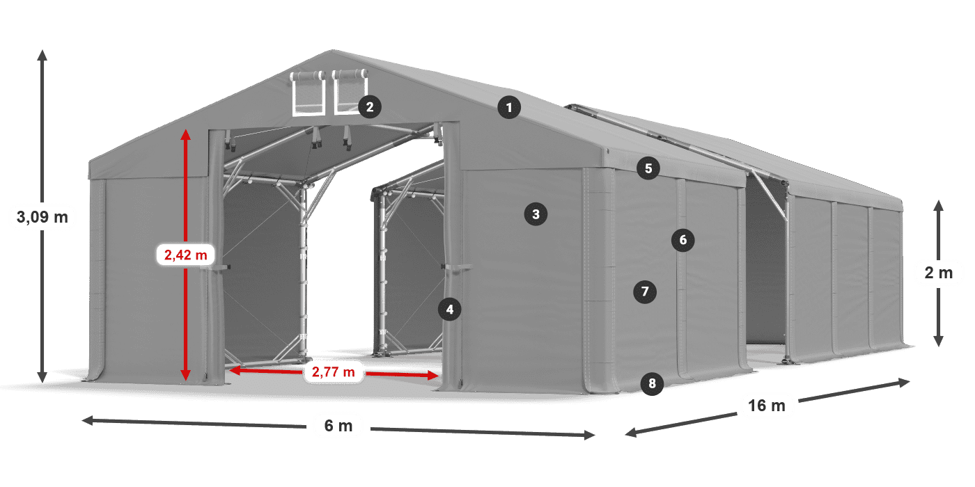 Krov: FR 620 PVC Zidovi: SD 500 PVC Legenda od 2 m