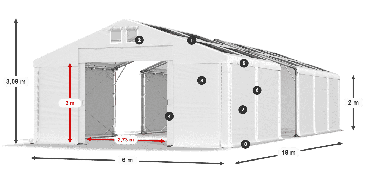 Krov: MS T 580 PVC Zidovi: SD 500 PVC Legenda od 2 m